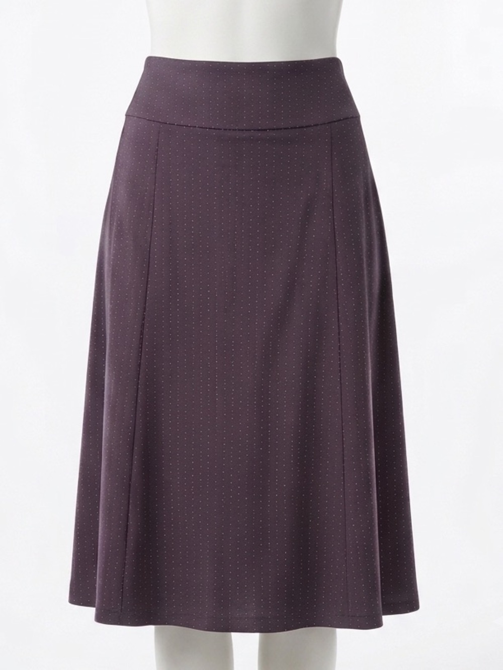 Vintage DKNY 100% Wool Pinstripe Polka Dot Midi Skirt Navy Size 12